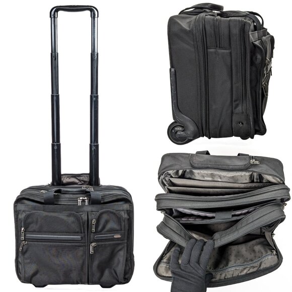 TUMI $900 Ballistic Alpha Deluxe Rolling Expandable Dual Laptop Luggage - Picture 2 of 16